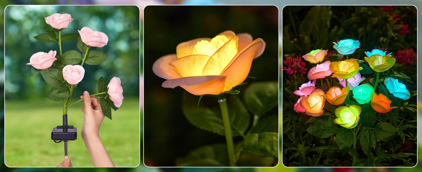 Color Changing Solar Powered Flowers Lights