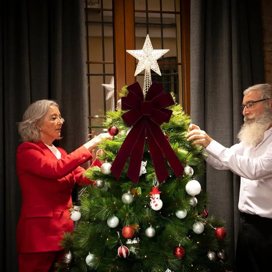 Large 20 x 11 Inches Burgundy Red Velvet Bow