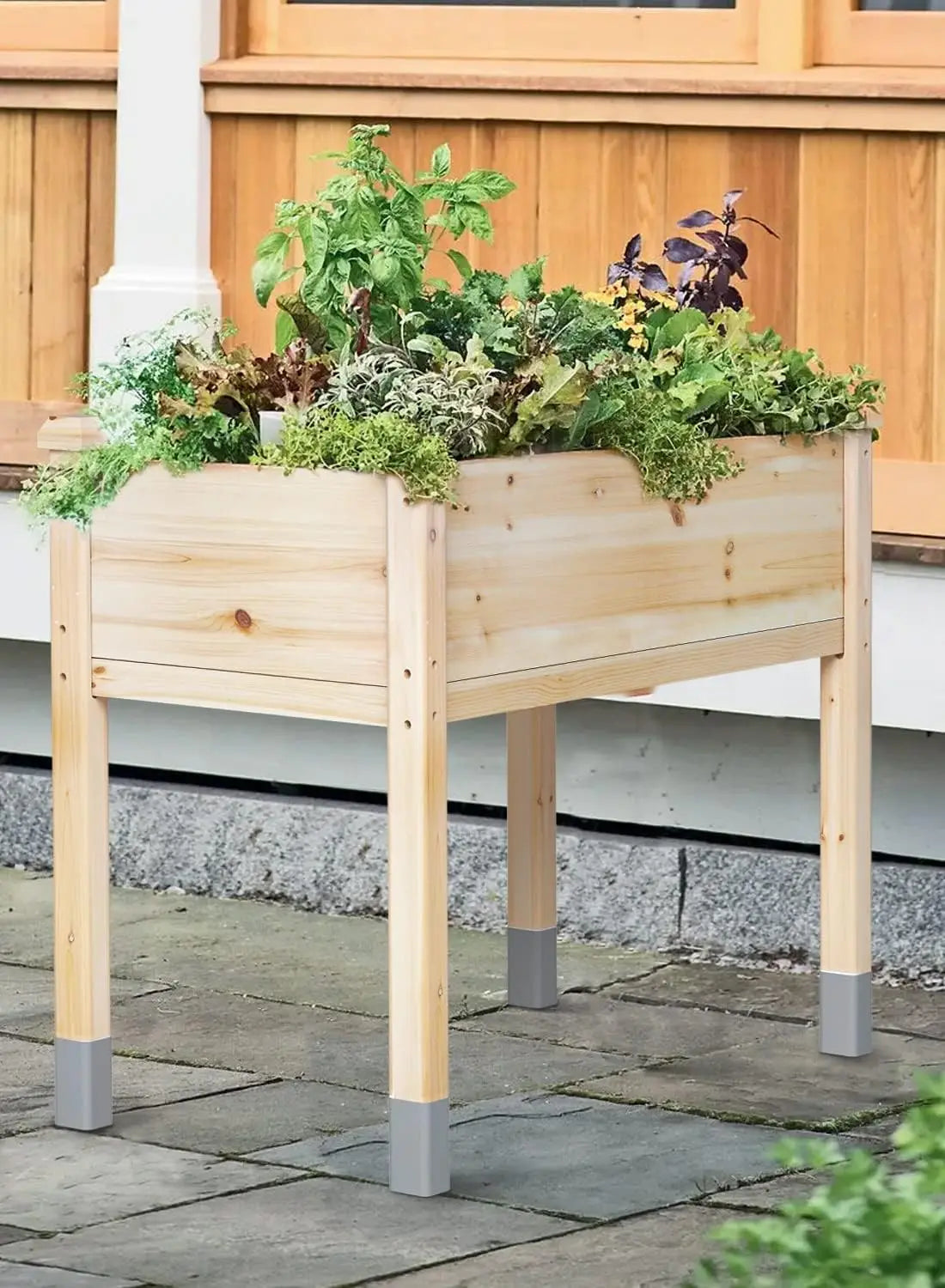 Elevated Wooden Garden Bed with Legs, 48"L x 24"W