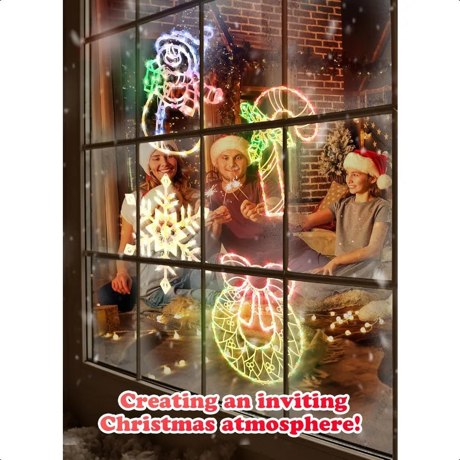 4 Pack Christmas Window Silhouette Lights