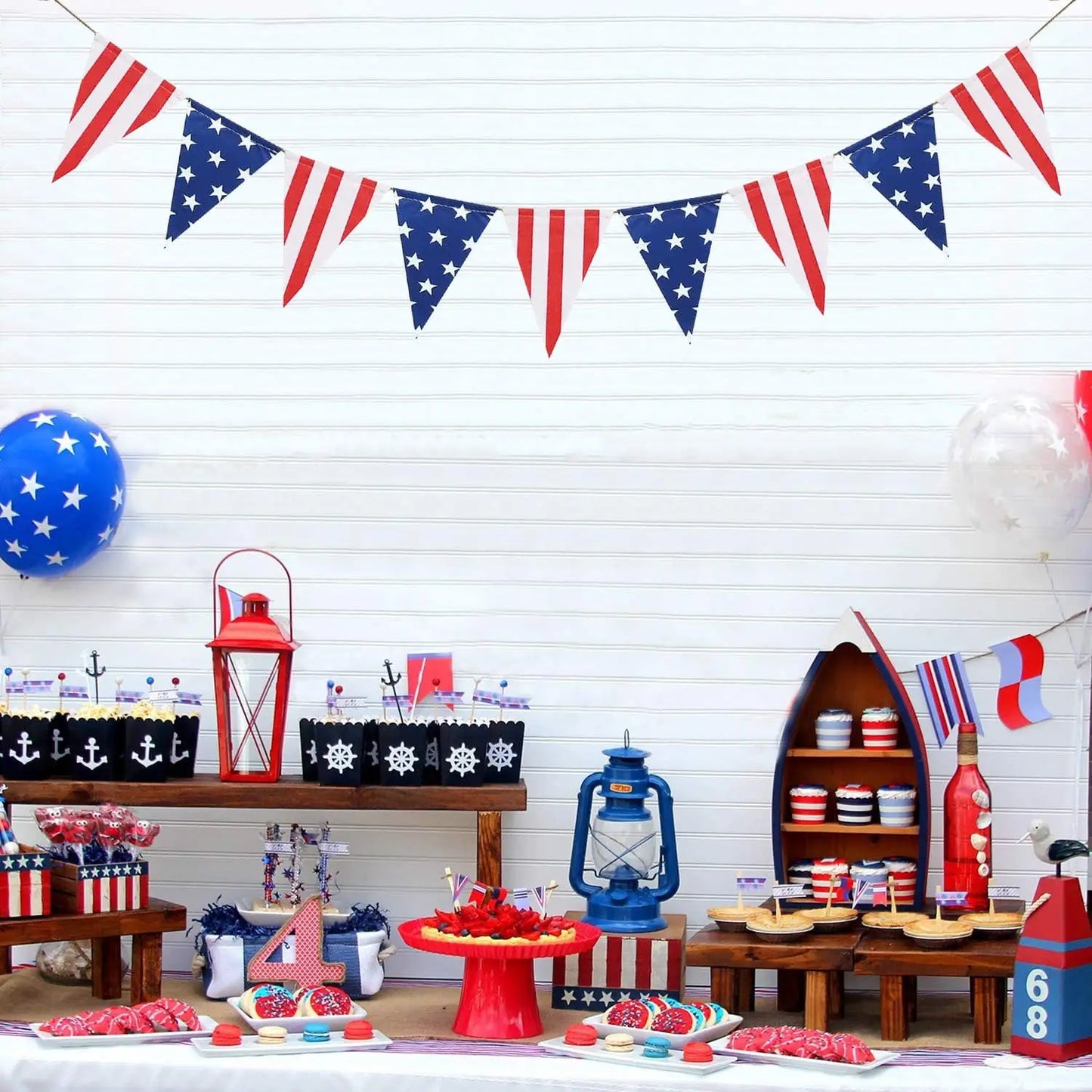 USA Flag Bunting Garland Triangle Banner