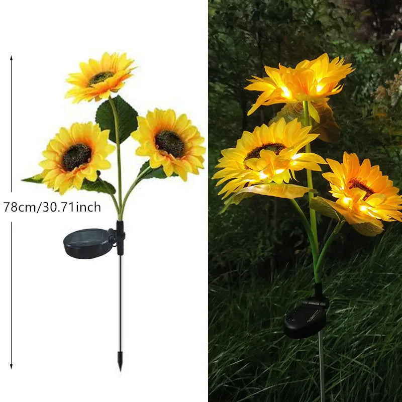 Solar Sunflower Lights Garden Stake