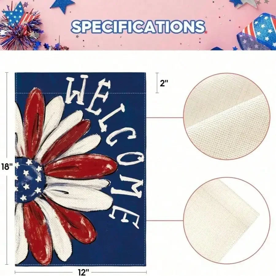 Patriotic Daisy Garden Flag