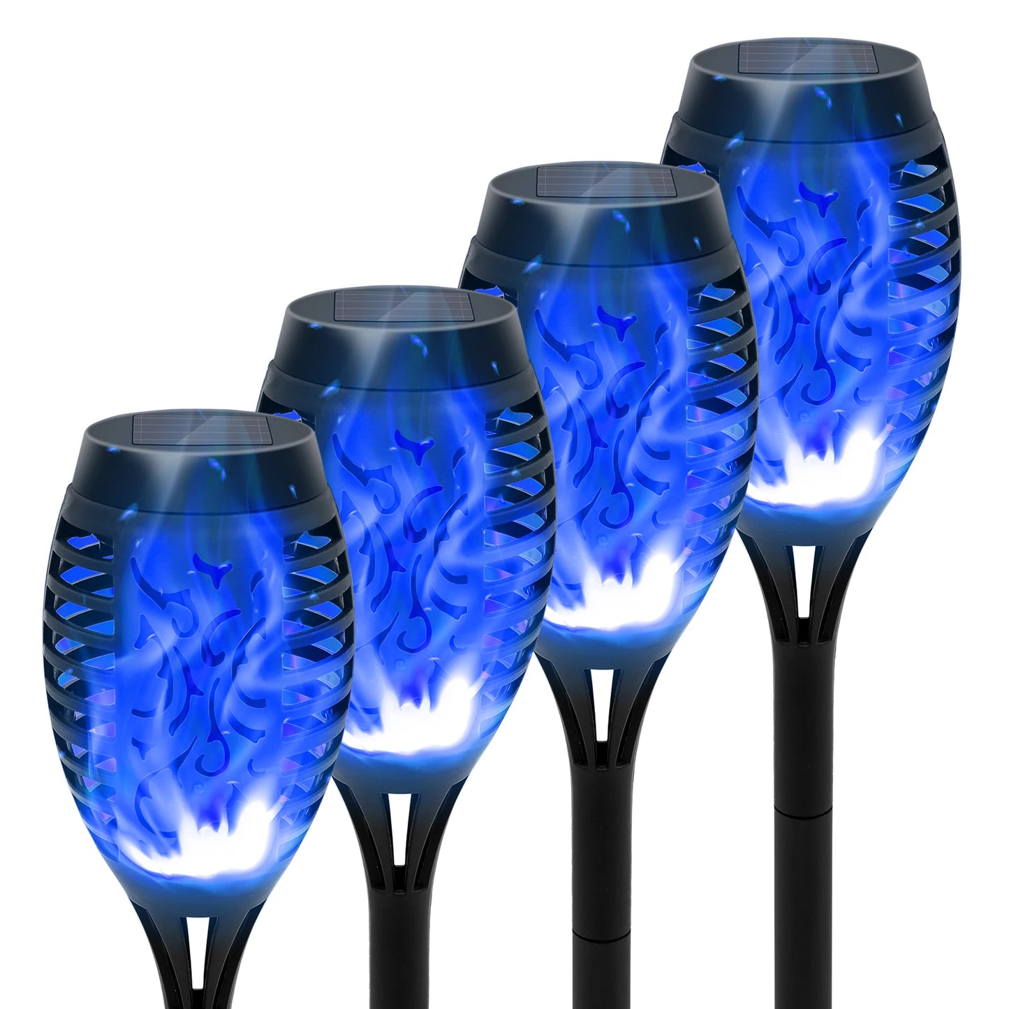 4/6/8/12Pcs Solar Flickering Outdoor Flame Torch Light