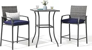 All-Weather Wicker High Top Outdoor Table and Chairs