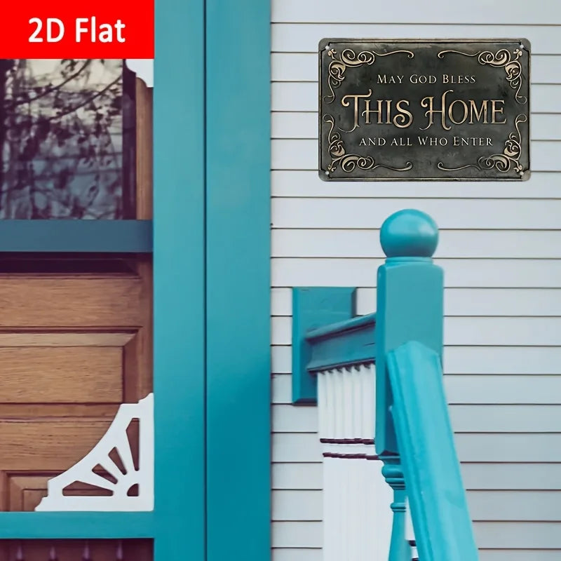 "God Bless This Home" Metal Wall Decoration