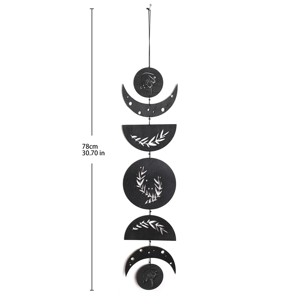 Wooden Moon Phase Garland Wall Hanging