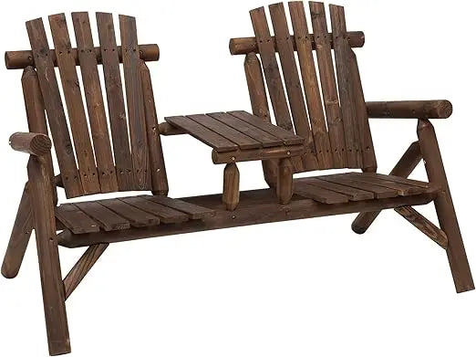 2-Seat Wooden Adirondack Chair