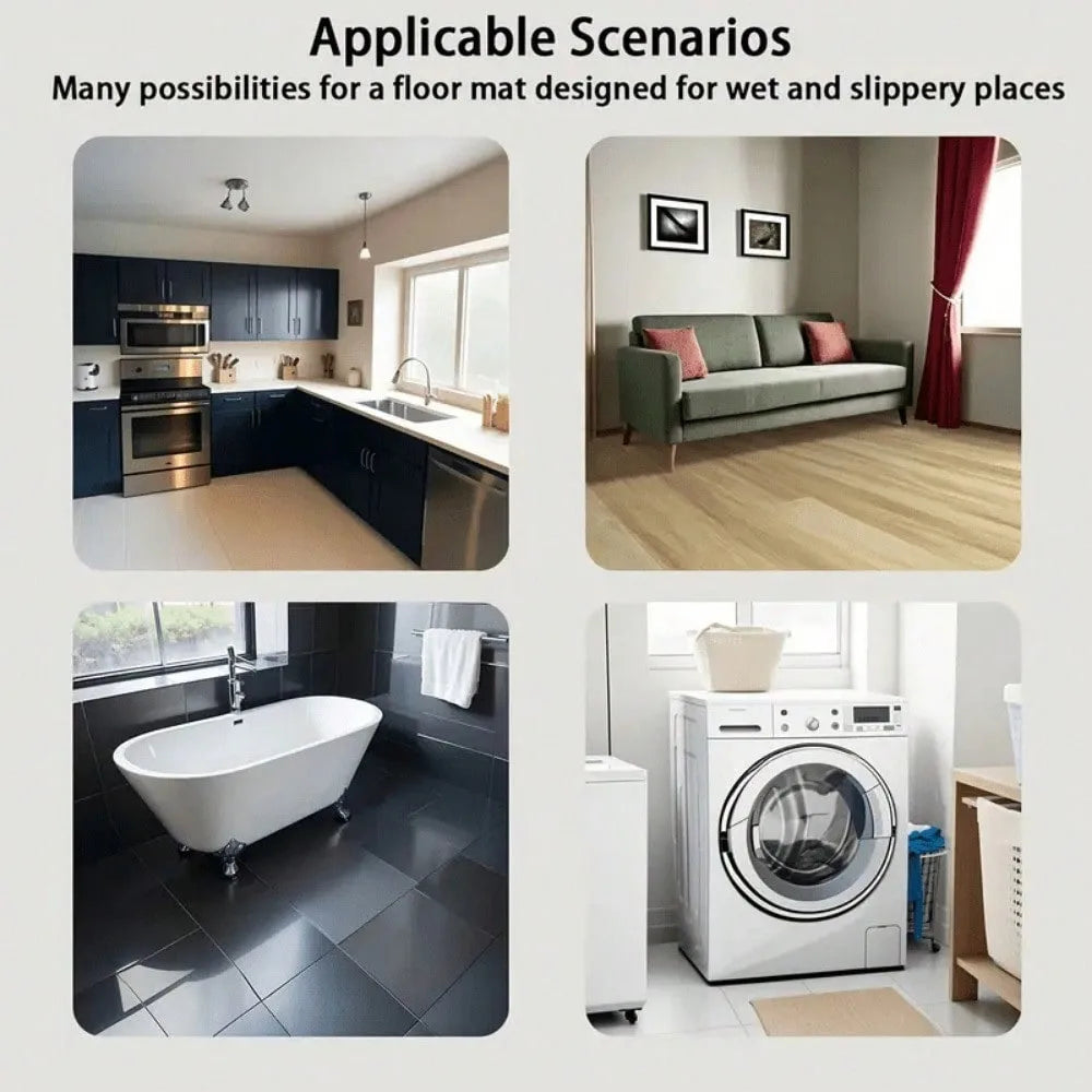 Grateful Thankful Blessed, Non-Slip Absorbent Welcome Mat