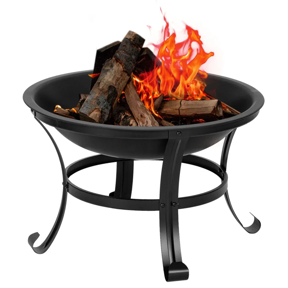 22" Curved Feet Iron Wood Burning Fire Pit
