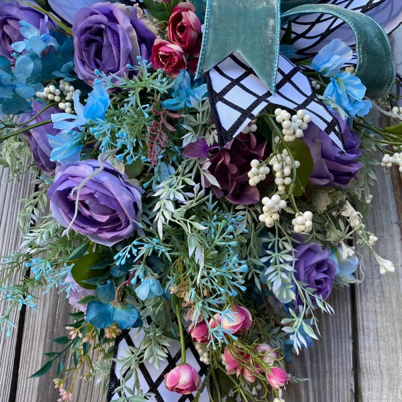 Spring Rose Butterfly Wreath