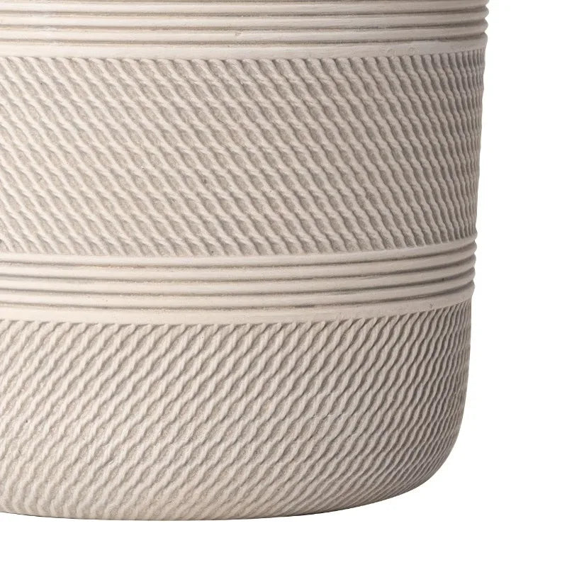 8" x 8" x 7.2" Round White Ceramic Plant Pot