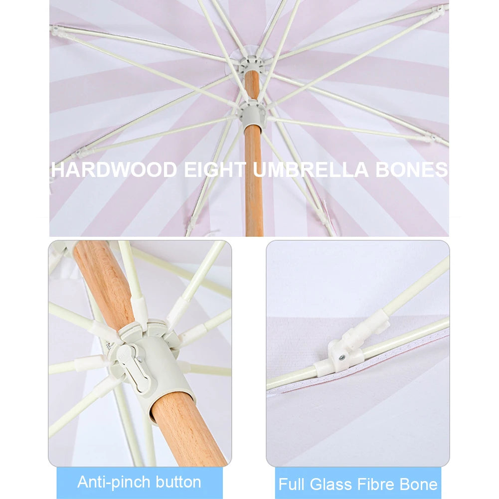 Striped Patio Umbrella with Tilt Pole