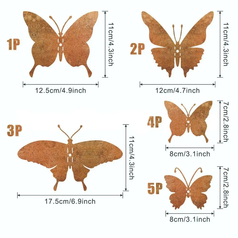 15 Pcs Metal Butterfly Wall Art