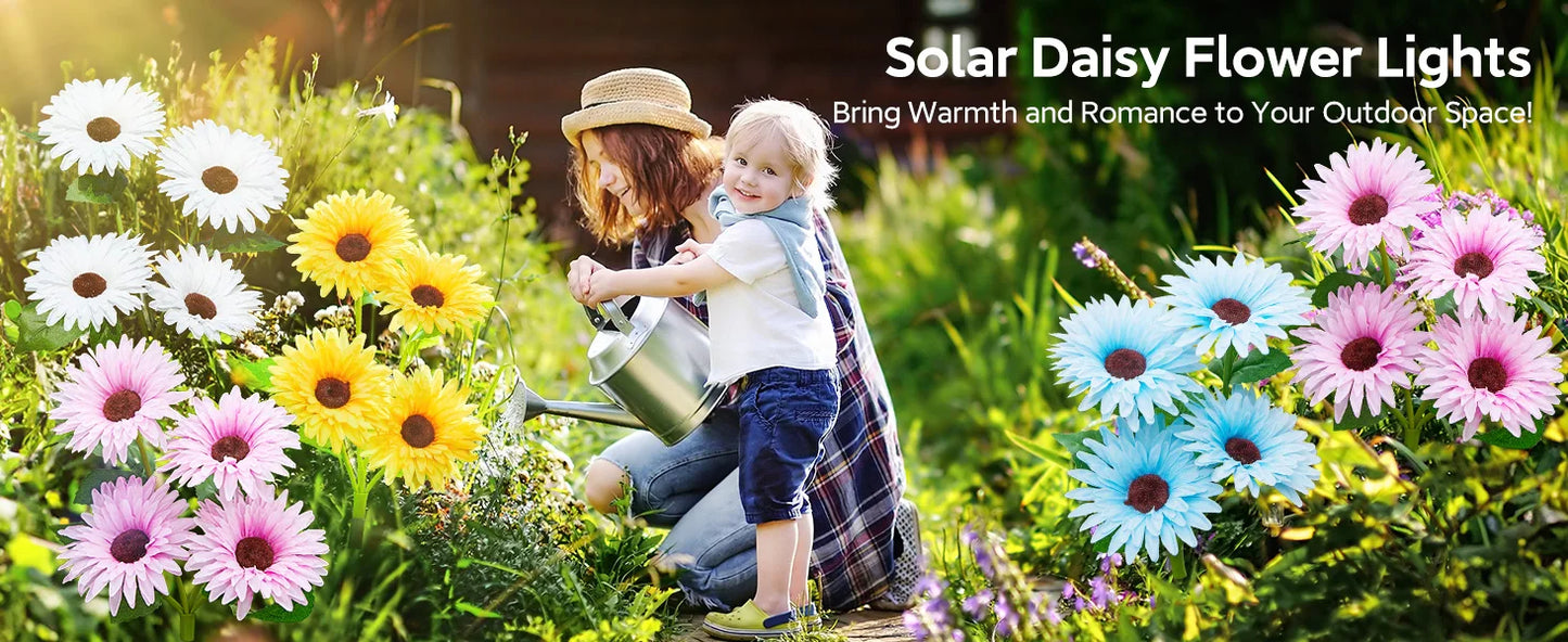 16 Glowing Daisy Flowers Solar Lights