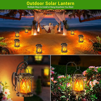 Waterproof Flickering Flame Solar Lantern