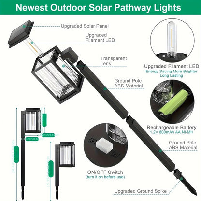 2/6 Pack Solar Pathway Garden Lights