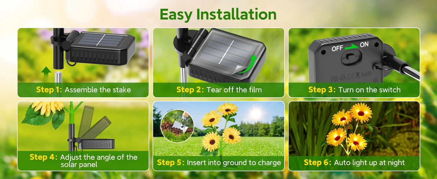 16 Glowing Daisy Flowers Solar Lights