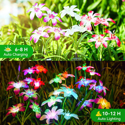 Color Changing Waterproof Solar Lily Flower Light