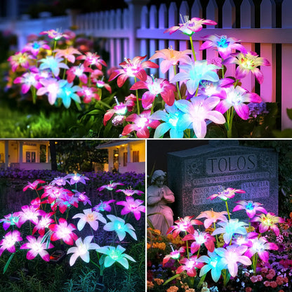 Color Changing Waterproof Solar Lily Flower Light