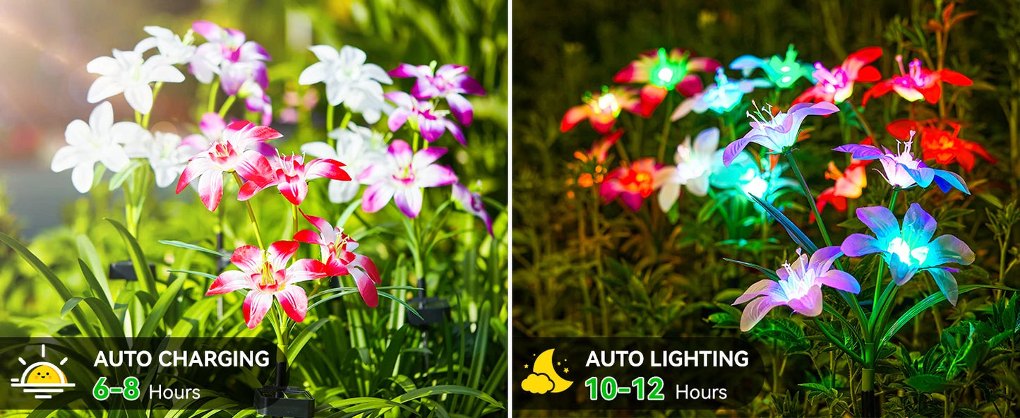 Color Changing Waterproof Solar Lily Flower Light