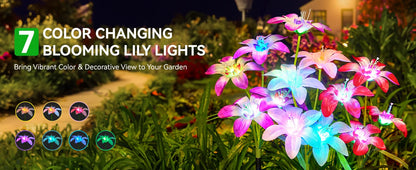 Color Changing Waterproof Solar Lily Flower Light