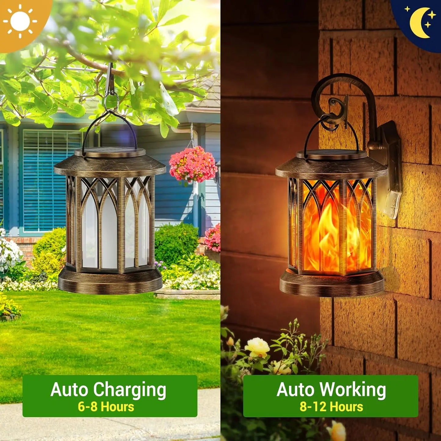 Waterproof Flickering Flame Solar Lantern