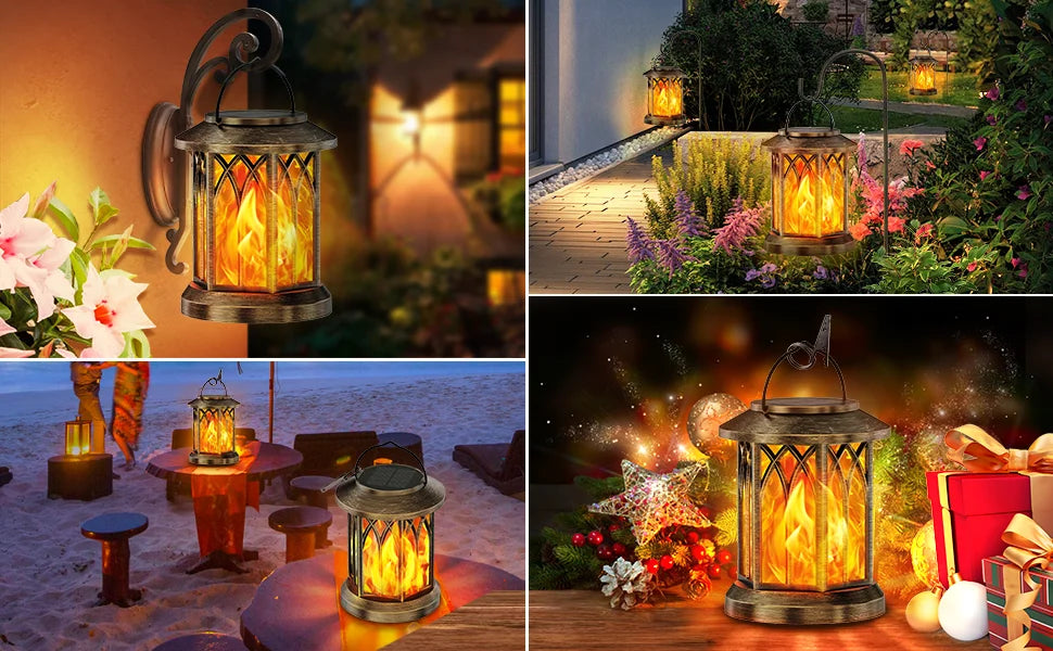 Waterproof Flickering Flame Solar Lantern