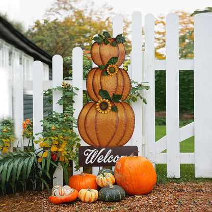 3 pcs Metal Pumpkin Yard Stake Sign