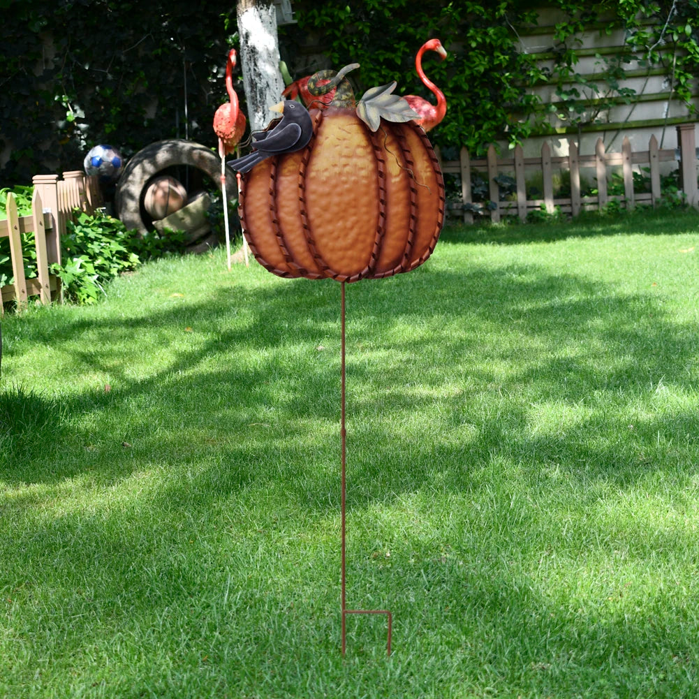 Harvest Pumpkin Garden Stake