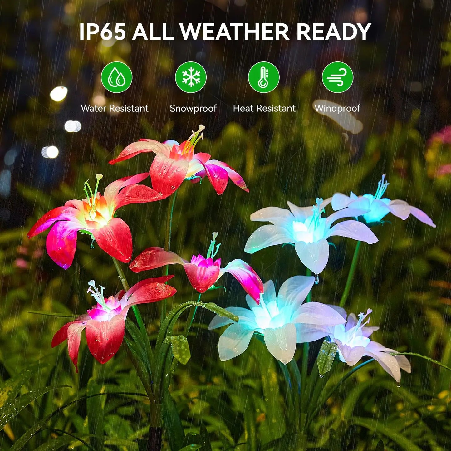 Color Changing Waterproof Solar Lily Flower Light