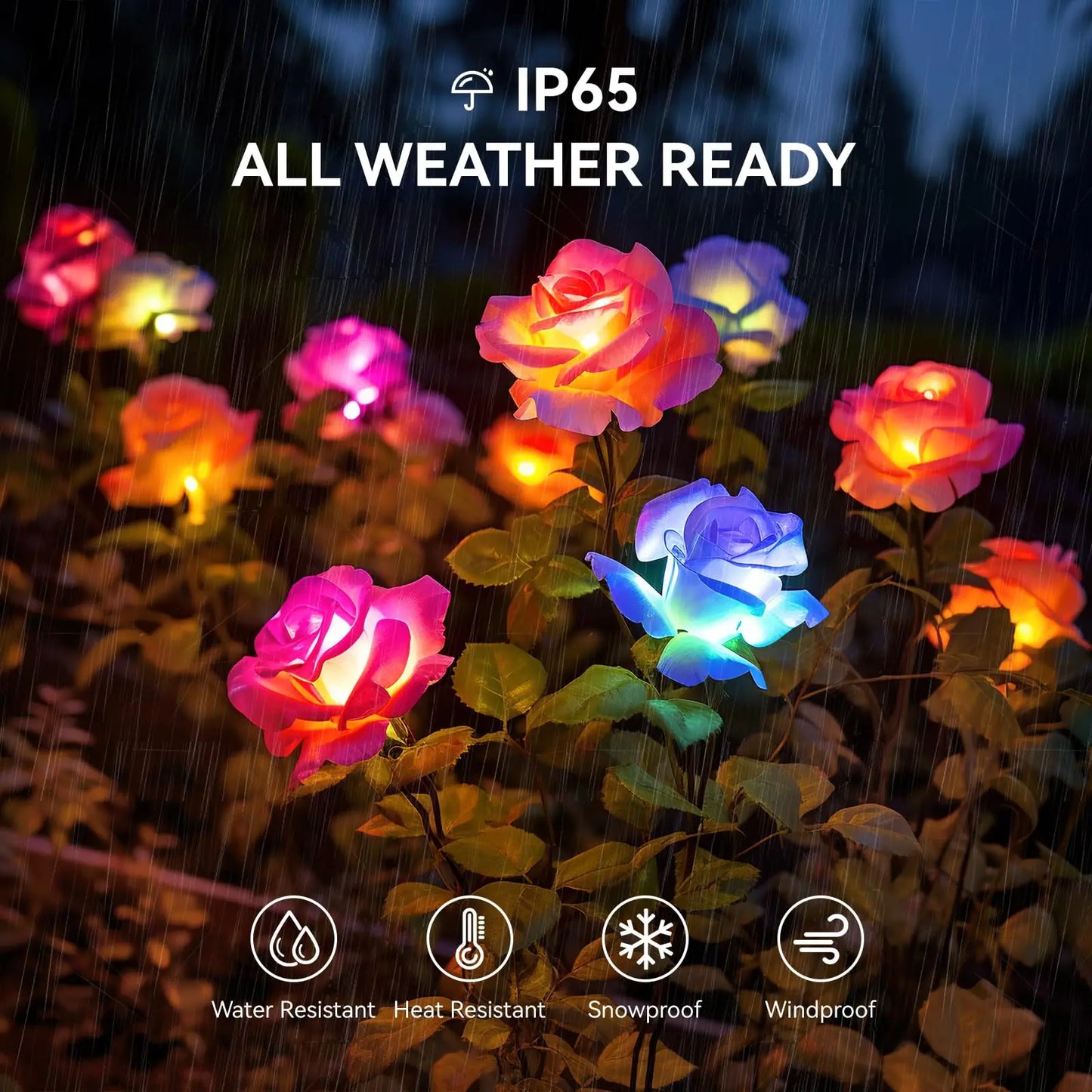 Color Changing Solar Powered Flowers Lights