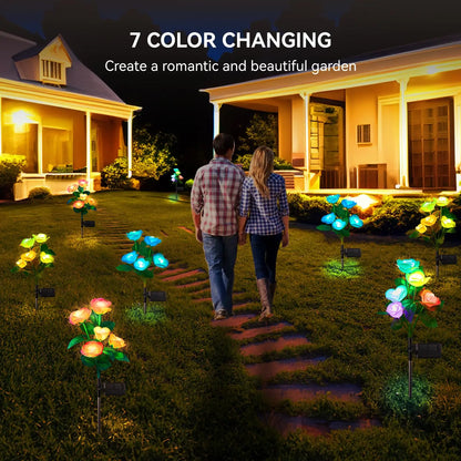 Color Changing Solar Powered Flowers Lights