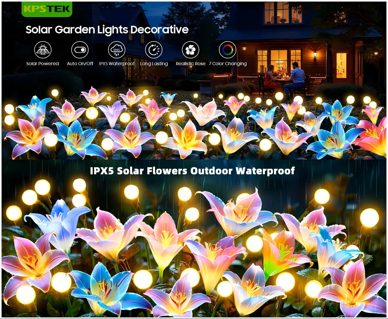 Lily Flower Solar Outdoor Lights
