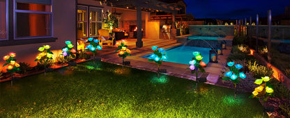 Color Changing Solar Powered Flowers Lights