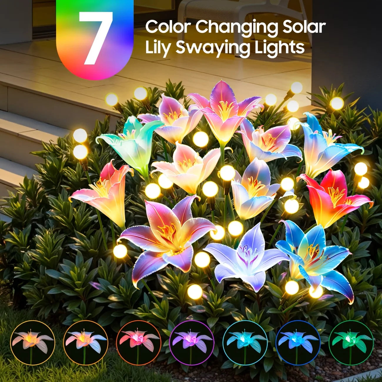 Lily Flower Solar Outdoor Lights