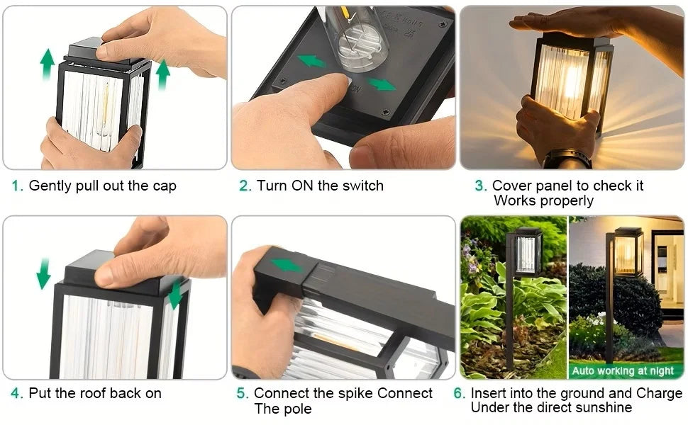 2/6 Pack Solar Pathway Garden Lights