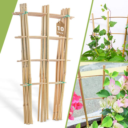 10 Pack 16 Inch Natura Bamboo Trellis For Climbing Plants