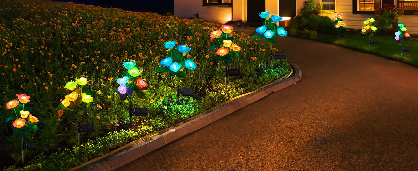 Color Changing Solar Powered Flowers Lights