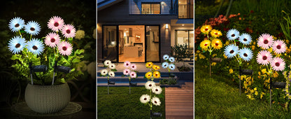 16 Glowing Daisy Flowers Solar Lights