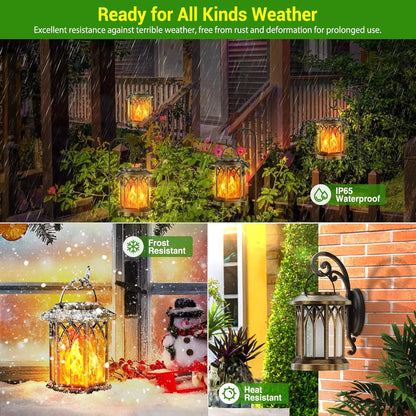 Waterproof Flickering Flame Solar Lantern