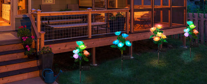 Color Changing Solar Powered Flowers Lights
