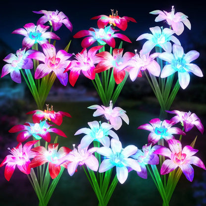 Color Changing Waterproof Solar Lily Flower Light
