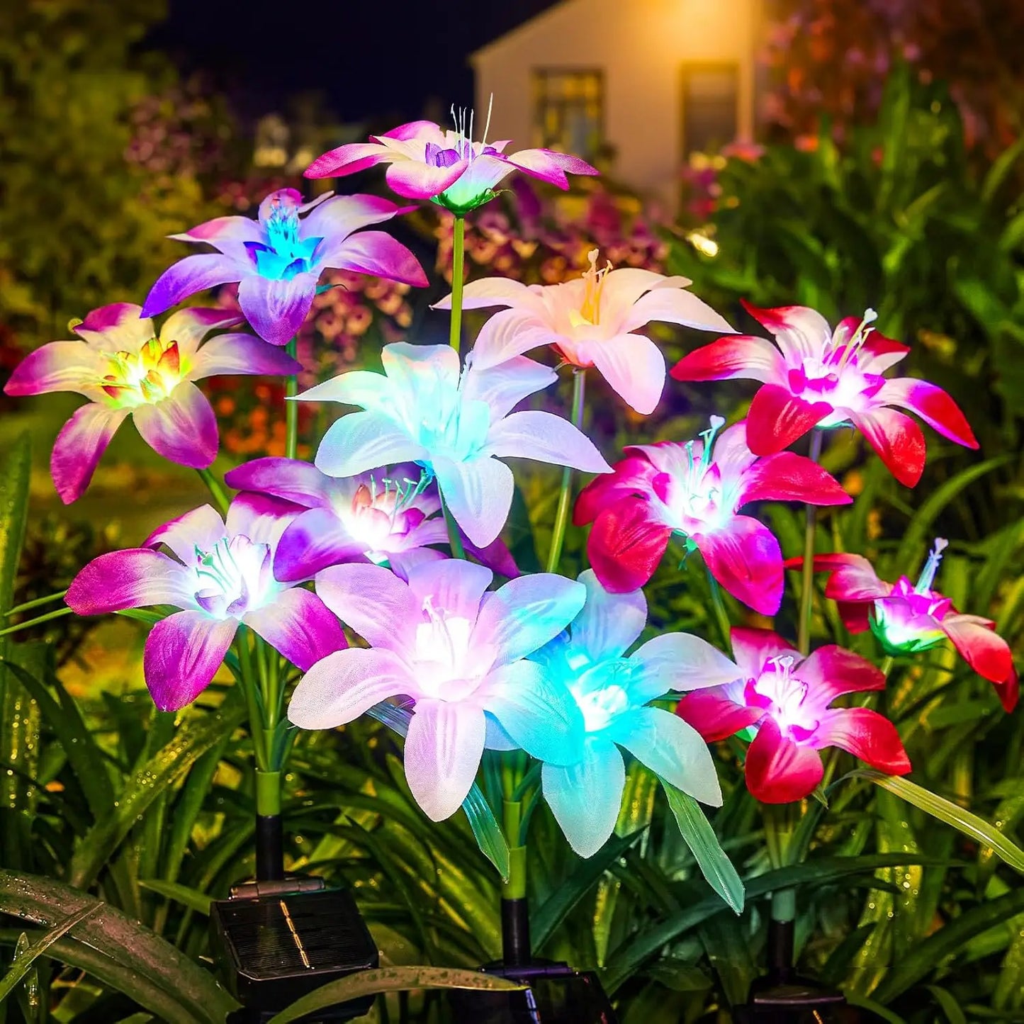 Color Changing Waterproof Solar Lily Flower Light