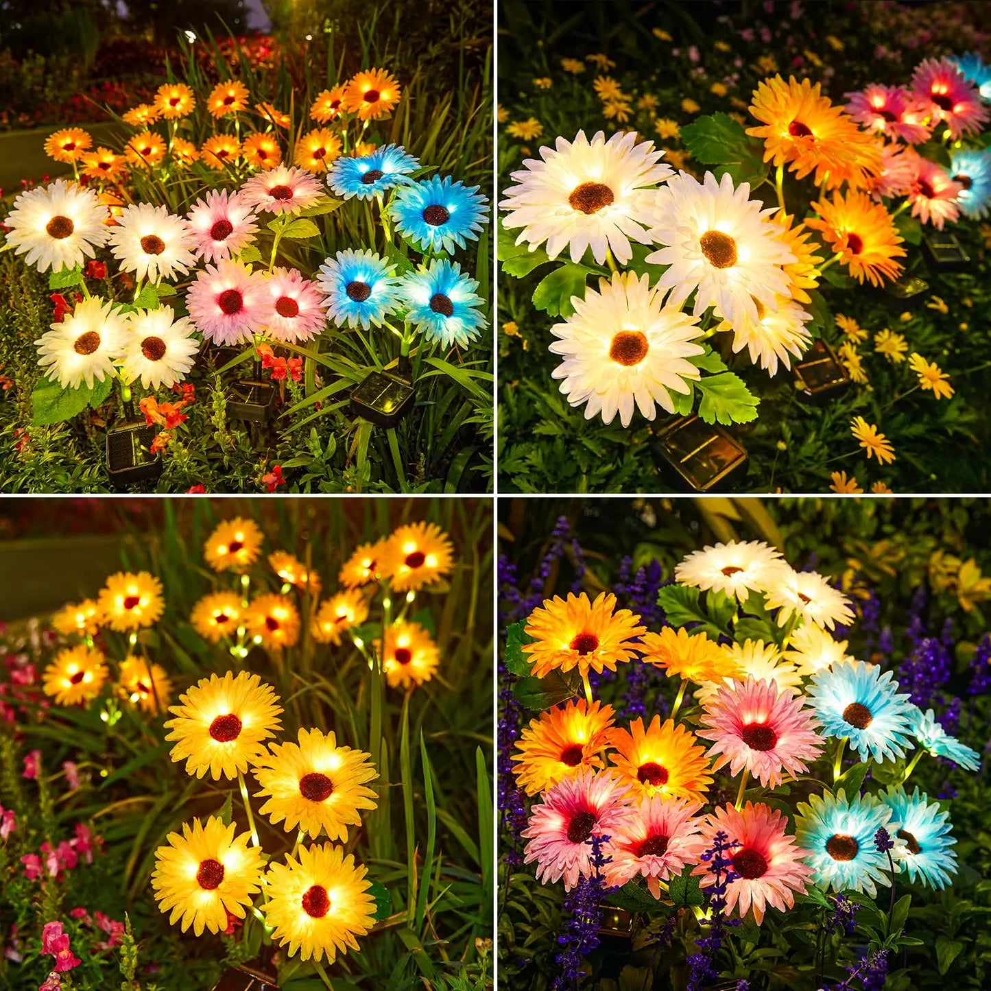 16 Glowing Daisy Flowers Solar Lights