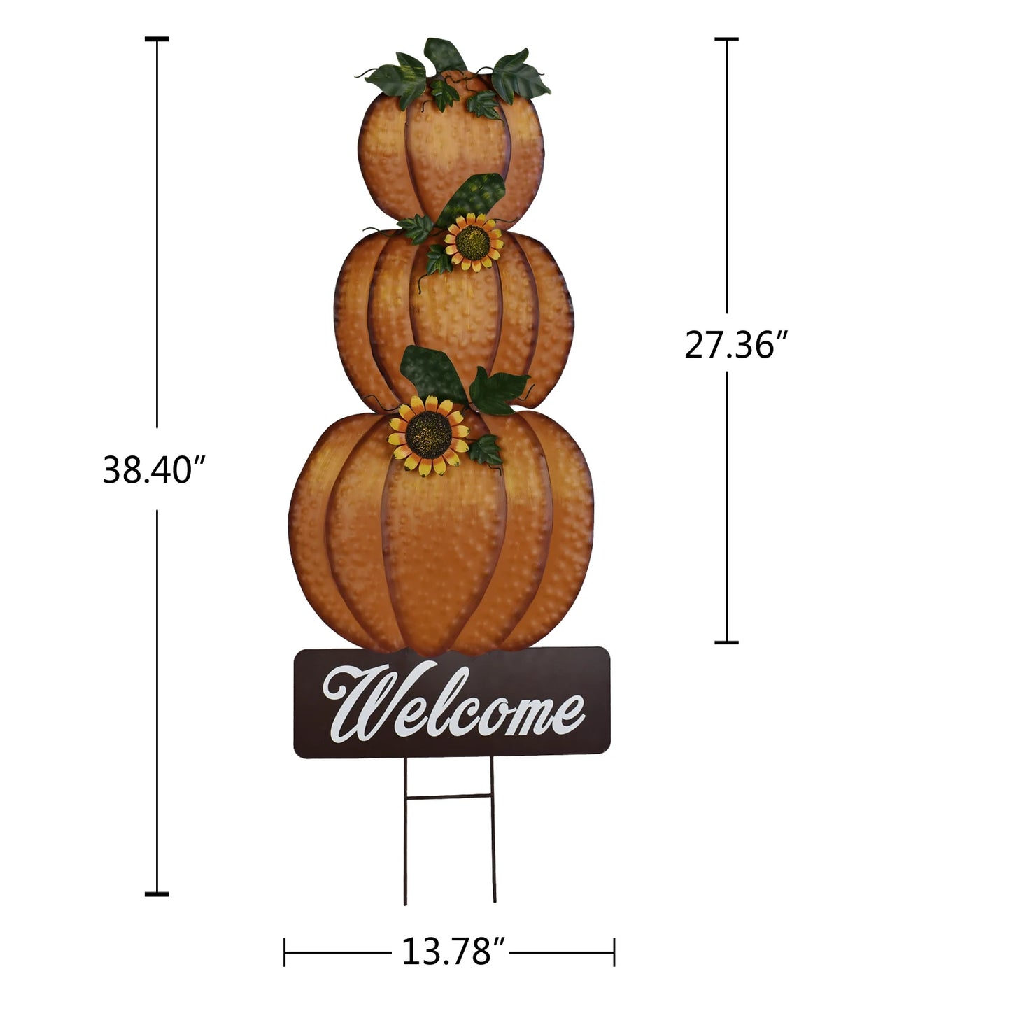 3 pcs Metal Pumpkin Yard Stake Sign