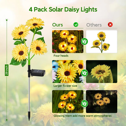 16 Glowing Daisy Flowers Solar Lights