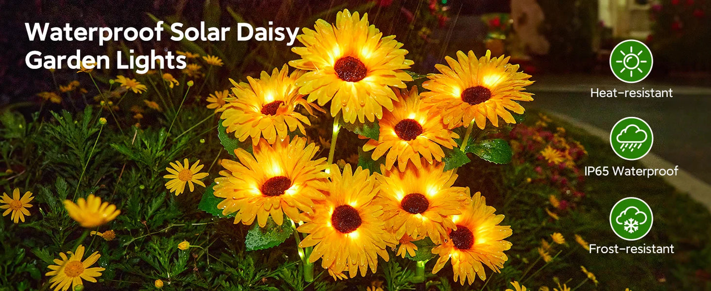 16 Glowing Daisy Flowers Solar Lights