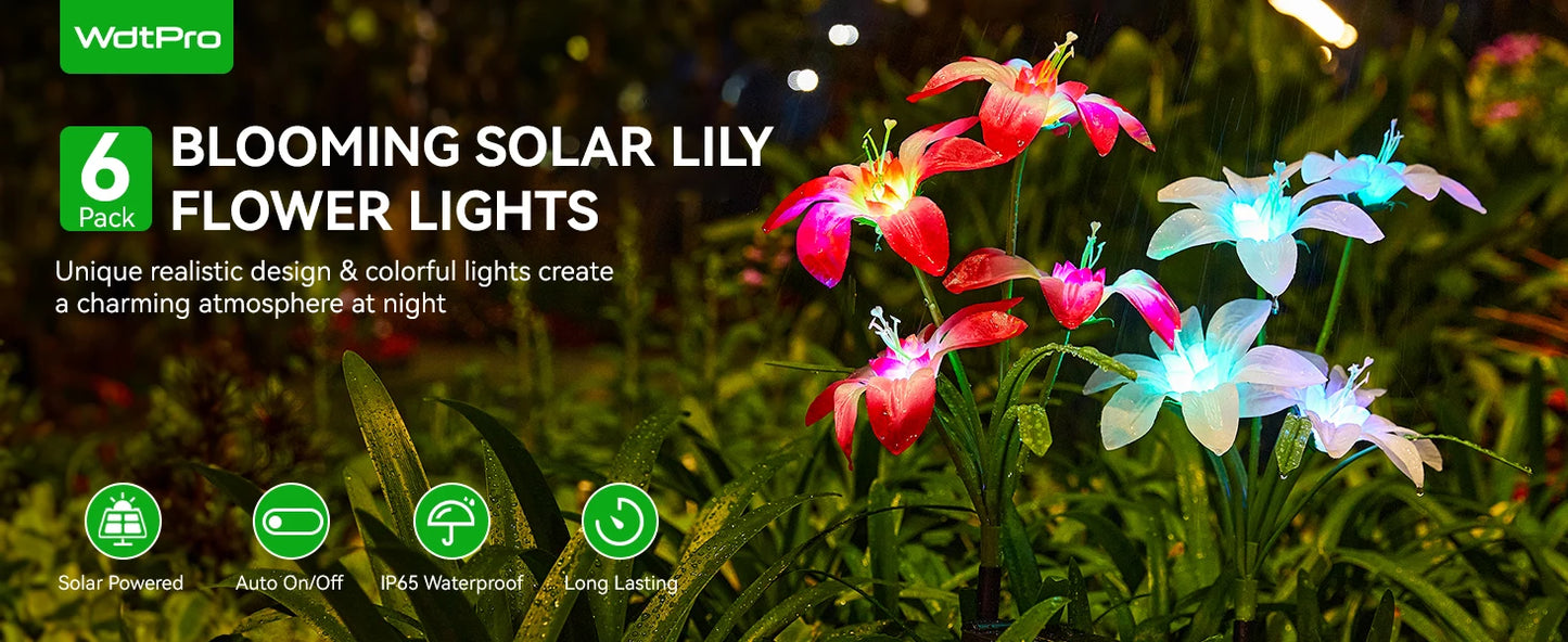 Color Changing Waterproof Solar Lily Flower Light