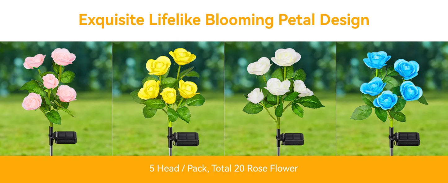 Color Changing Solar Powered Flowers Lights